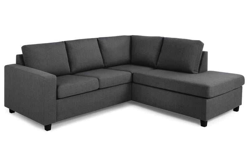 Crazy 3-seters Høyrevendt L-formet Sjeselongsofa i Stoff - Mørk grå - Møbler - Sofaer - Sofaer med sjeselong - 2 seters sofa med divan