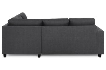 Crazy 3-seters Høyrevendt L-formet Sjeselongsofa i Stoff - Mørk grå - Møbler - Sofaer - Sofaer med sjeselong - 2 seters sofa med divan