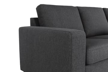 Crazy 3-seters Høyrevendt L-formet Sjeselongsofa i Stoff - Mørk grå - Møbler - Sofaer - Sofaer med sjeselong - 2 seters sofa med divan