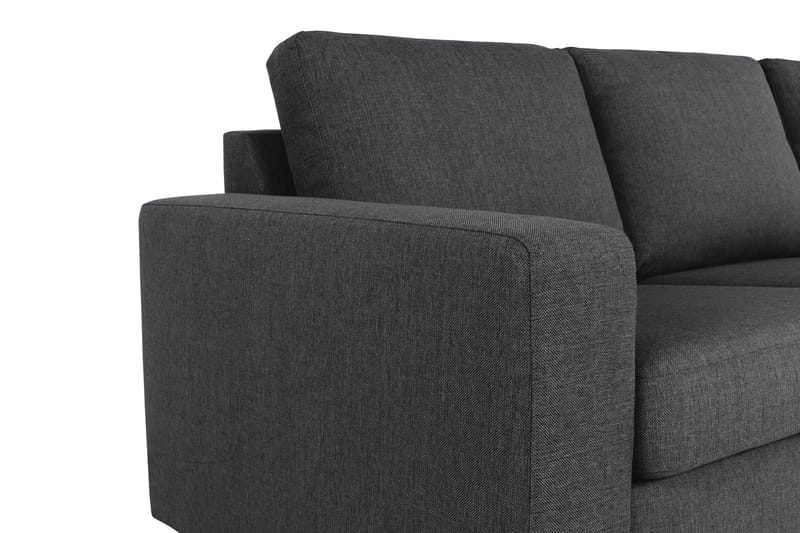 Crazy 3-seters Høyrevendt L-formet Sjeselongsofa i Stoff - Mørk grå - Møbler - Sofaer - Sofaer med sjeselong - 2 seters sofa med divan