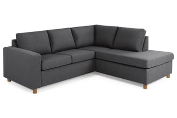 Crazy 3-seters Høyrevendt L-formet Sjeselongsofa i Stoff - Mørk grå - Møbler - Sofaer - Sofaer med sjeselong - 2 seters sofa med divan