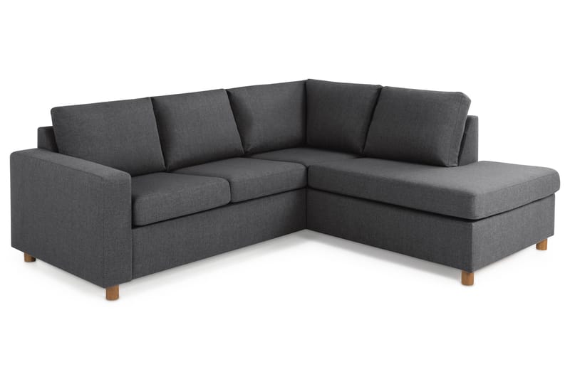 Crazy 3-seters Høyrevendt L-formet Sjeselongsofa i Stoff - Mørk grå - Møbler - Sofaer - Sofaer med sjeselong - 2 seters sofa med divan