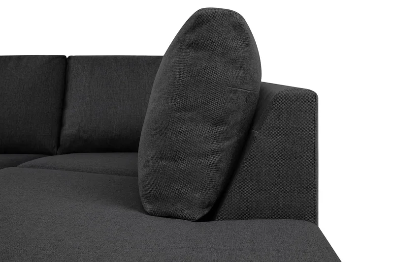 Crazy 3-seters Høyrevendt L-formet Sjeselongsofa i Stoff - Mørk grå - Møbler - Sofaer - Sofaer med sjeselong - 2 seters sofa med divan