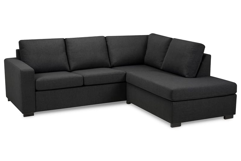 Crazy 3-seters Høyrevendt L-formet Sjeselongsofa i Stoff - Mørk grå - Møbler - Sofaer - Sofaer med sjeselong - 2 seters sofa med divan