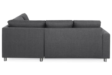 Crazy 3-seters Høyrevendt L-formet Sjeselongsofa i Stoff - Mørk grå - Møbler - Sofaer - Sofaer med sjeselong - 2 seters sofa med divan