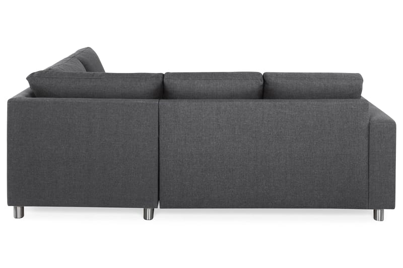 Crazy 3-seters Høyrevendt L-formet Sjeselongsofa i Stoff - Mørk grå - Møbler - Sofaer - Sofaer med sjeselong - 2 seters sofa med divan