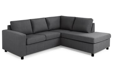 Crazy 3-seters Høyrevendt L-formet Sjeselongsofa i Stoff - Mørk grå - Møbler - Sofaer - Sofaer med sjeselong - 2 seters sofa med divan