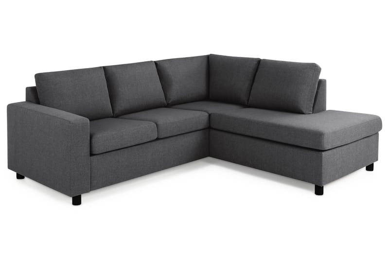 Crazy 3-seters Høyrevendt L-formet Sjeselongsofa i Stoff - Mørk grå - Møbler - Sofaer - Sofaer med sjeselong - 2 seters sofa med divan