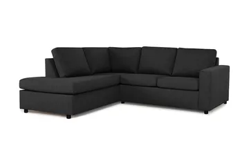 Crazy 3-seters Venstrevendt L-formet Sjeselongsofa i Stoff - Antrasitt - Møbler - Sofaer - Sofaer med sjeselong - 2 seters sofa med divan