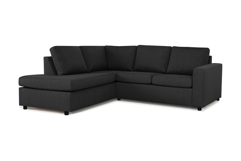 Crazy 3-seters Venstrevendt L-formet Sjeselongsofa i Stoff - Antrasitt - Møbler - Sofaer - Sofaer med sjeselong - 2 seters sofa med divan