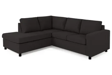 Crazy 3-seters Venstrevendt L-formet Sjeselongsofa i Stoff - Antrasitt - Møbler - Sofaer - Sofaer med sjeselong - 2 seters sofa med divan