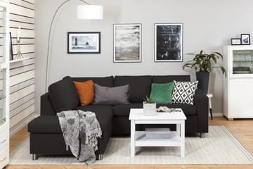 Crazy 3-seters Venstrevendt L-formet Sjeselongsofa i Stoff - Antrasitt - Møbler - Sofaer - Sofaer med sjeselong - 2 seters sofa med divan