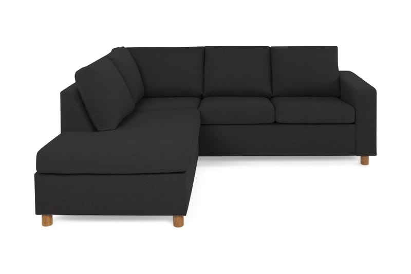 Crazy 3-seters Venstrevendt L-formet Sjeselongsofa i Stoff - Antrasitt - Møbler - Sofaer - Sofaer med sjeselong - 2 seters sofa med divan