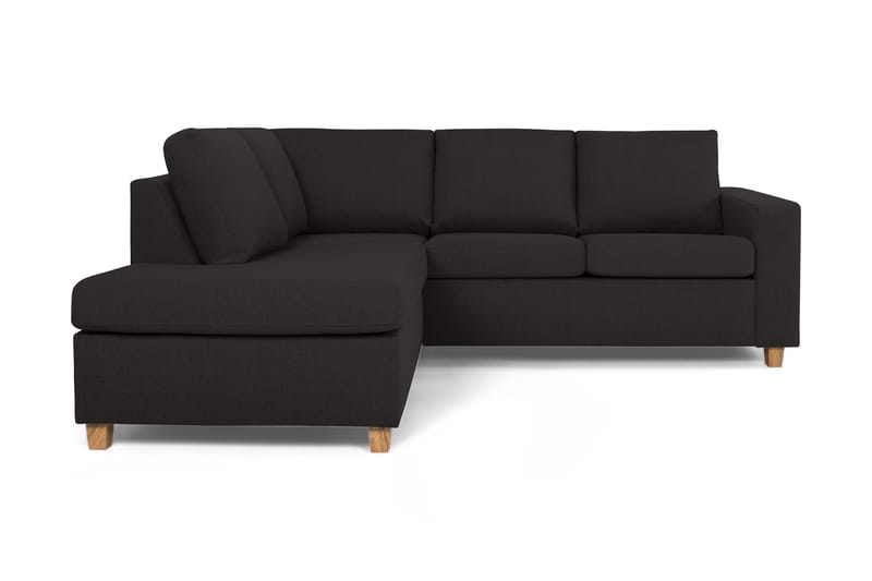 Crazy 3-seters Venstrevendt L-formet Sjeselongsofa i Stoff - Antrasitt - Møbler - Sofaer - Sofaer med sjeselong - 2 seters sofa med divan