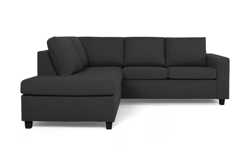 Crazy 3-seters Venstrevendt L-formet Sjeselongsofa i Stoff - Antrasitt - Møbler - Sofaer - Sofaer med sjeselong - 2 seters sofa med divan