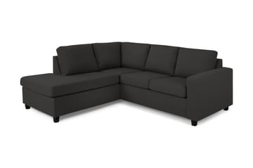 Crazy 3-seters Venstrevendt L-formet Sjeselongsofa i Stoff - Antrasitt - Møbler - Sofaer - Sofaer med sjeselong - 2 seters sofa med divan