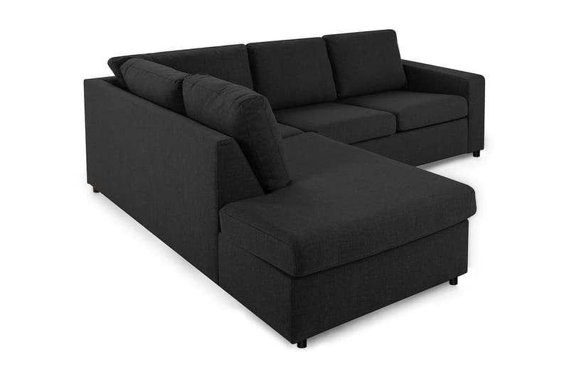 Crazy 3-seters Venstrevendt L-formet Sjeselongsofa i Stoff - Antrasitt - Møbler - Sofaer - Sofaer med sjeselong - 2 seters sofa med divan