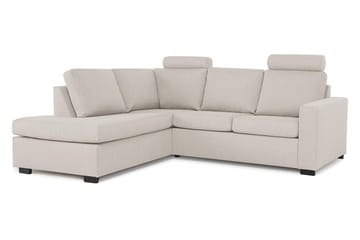 Crazy 3-seters Venstrevendt L-formet Sjeselongsofa i Stoff - Beige - Møbler - Sofaer - Sofaer med sjeselong - 2 seters sofa med divan