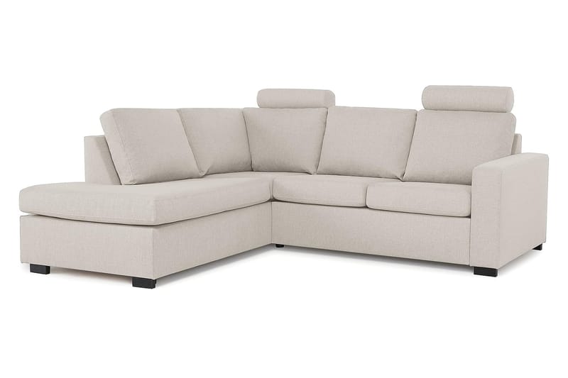 Crazy 3-seters Venstrevendt L-formet Sjeselongsofa i Stoff - Beige - Møbler - Sofaer - Sofaer med sjeselong - 2 seters sofa med divan