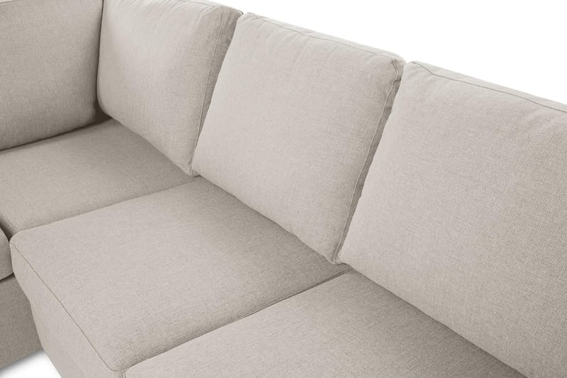 Crazy 3-seters Venstrevendt L-formet Sjeselongsofa i Stoff - Beige - Møbler - Sofaer - Sofaer med sjeselong - 2 seters sofa med divan