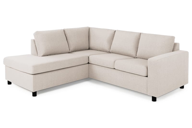 Crazy 3-seters Venstrevendt L-formet Sjeselongsofa i Stoff - Beige - Møbler - Sofaer - Sofaer med sjeselong - 2 seters sofa med divan