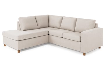Crazy 3-seters Venstrevendt L-formet Sjeselongsofa i Stoff - Beige - Møbler - Sofaer - Sofaer med sjeselong - 2 seters sofa med divan