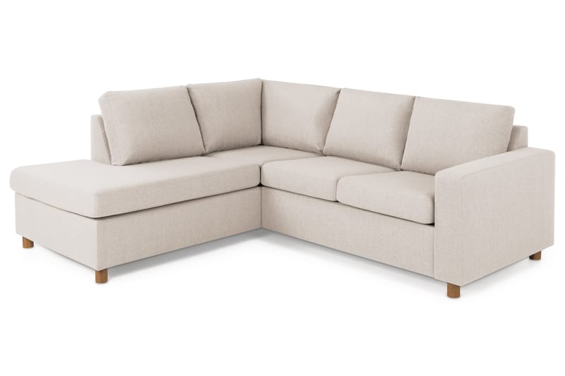 Crazy 3-seters Venstrevendt L-formet Sjeselongsofa i Stoff - Beige - Møbler - Sofaer - Sofaer med sjeselong - 2 seters sofa med divan