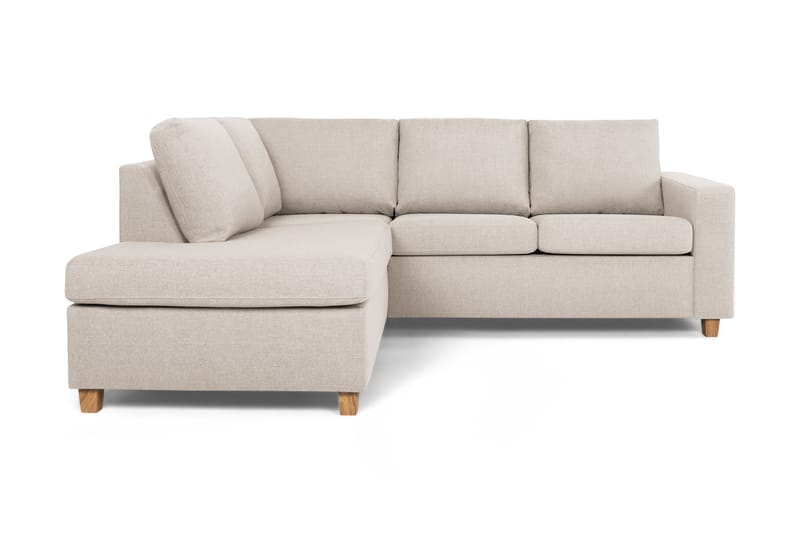 Crazy 3-seters Venstrevendt L-formet Sjeselongsofa i Stoff - Beige - Møbler - Sofaer - Sofaer med sjeselong - 2 seters sofa med divan