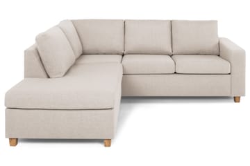 Crazy 3-seters Venstrevendt L-formet Sjeselongsofa i Stoff - Beige - Møbler - Sofaer - Sofaer med sjeselong - 2 seters sofa med divan