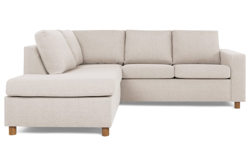Crazy 3-seters Venstrevendt L-formet Sjeselongsofa i Stoff - Beige - Møbler - Sofaer - Sofaer med sjeselong - 2 seters sofa med divan