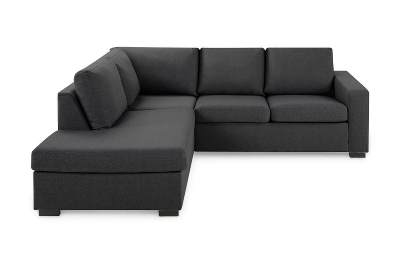 Crazy 3-seters Venstrevendt L-formet Sjeselongsofa i Stoff - Mørk grå - Møbler - Sofaer - Sofaer med sjeselong - 2 seters sofa med divan
