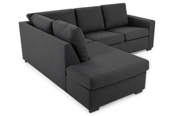 Crazy 3-seters Venstrevendt L-formet Sjeselongsofa i Stoff - Mørk grå - Møbler - Sofaer - Sofaer med sjeselong - 2 seters sofa med divan