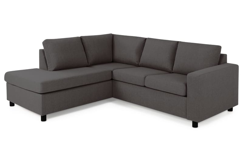 Crazy 3-seters Venstrevendt L-formet Sjeselongsofa i Stoff - Mørk grå - Møbler - Sofaer - Sofaer med sjeselong - 2 seters sofa med divan