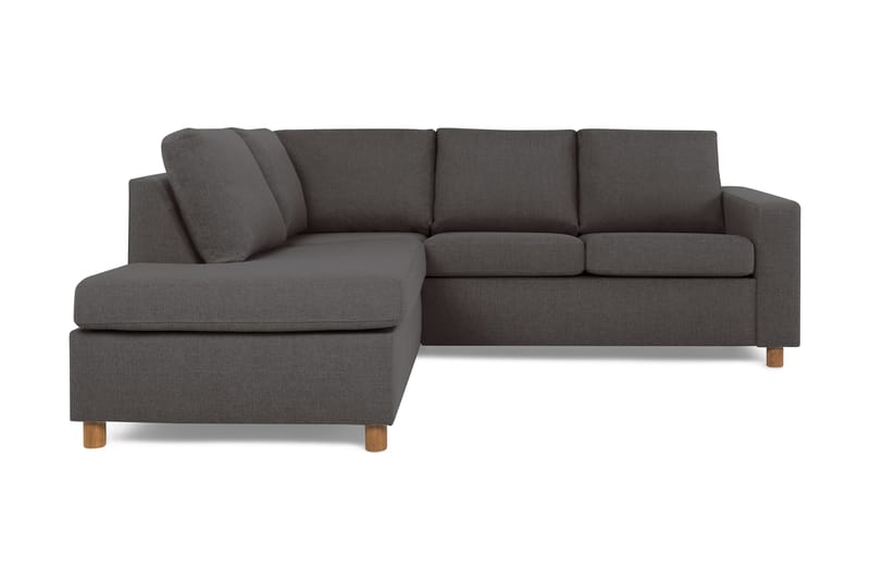Crazy 3-seters Venstrevendt L-formet Sjeselongsofa i Stoff - Mørk grå - Møbler - Sofaer - Sofaer med sjeselong - 2 seters sofa med divan