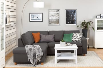 Crazy 3-seters Venstrevendt L-formet Sjeselongsofa i Stoff - Mørk grå - Møbler - Sofaer - Sofaer med sjeselong - 2 seters sofa med divan