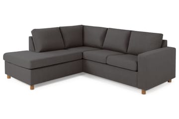 Crazy 3-seters Venstrevendt L-formet Sjeselongsofa i Stoff - Mørk grå - Møbler - Sofaer - Sofaer med sjeselong - 2 seters sofa med divan