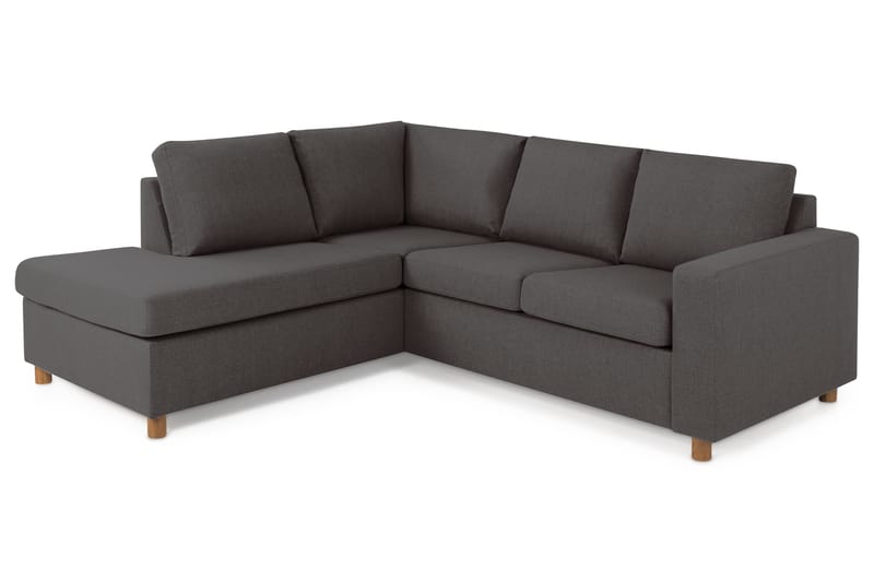 Crazy 3-seters Venstrevendt L-formet Sjeselongsofa i Stoff - Mørk grå - Møbler - Sofaer - Sofaer med sjeselong - 2 seters sofa med divan