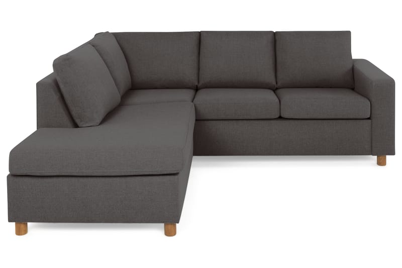 Crazy 3-seters Venstrevendt L-formet Sjeselongsofa i Stoff - Mørk grå - Møbler - Sofaer - Sofaer med sjeselong - 2 seters sofa med divan