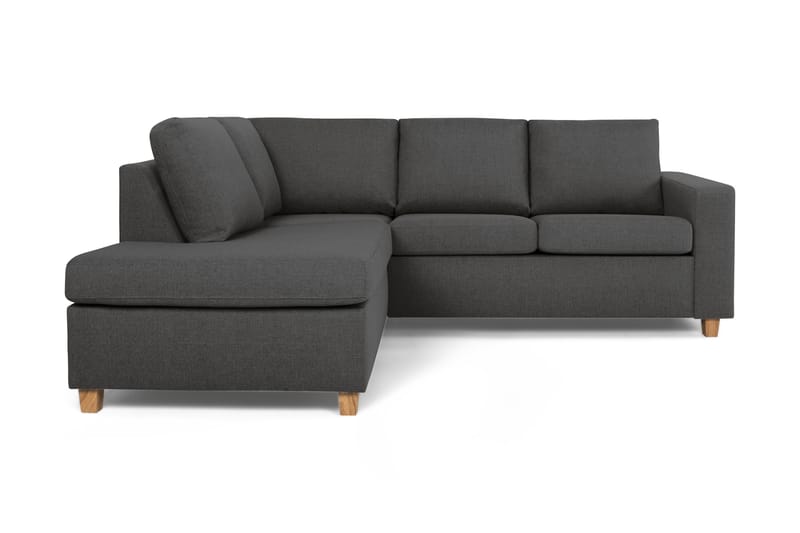 Crazy 3-seters Venstrevendt L-formet Sjeselongsofa i Stoff - Mørk grå - Møbler - Sofaer - Sofaer med sjeselong - 2 seters sofa med divan
