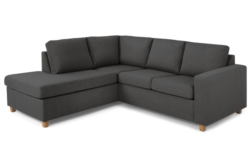 Crazy 3-seters Venstrevendt L-formet Sjeselongsofa i Stoff - Mørk grå - Møbler - Sofaer - Sofaer med sjeselong - 2 seters sofa med divan