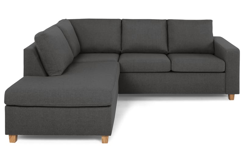 Crazy 3-seters Venstrevendt L-formet Sjeselongsofa i Stoff - Mørk grå - Møbler - Sofaer - Sofaer med sjeselong - 2 seters sofa med divan
