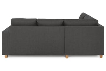 Crazy 3-seters Venstrevendt L-formet Sjeselongsofa i Stoff - Mørk grå - Møbler - Sofaer - Sofaer med sjeselong - 2 seters sofa med divan