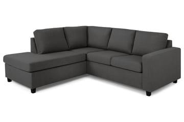 Crazy 3-seters Venstrevendt L-formet Sjeselongsofa i Stoff - Mørk grå - Møbler - Sofaer - Sofaer med sjeselong - 2 seters sofa med divan