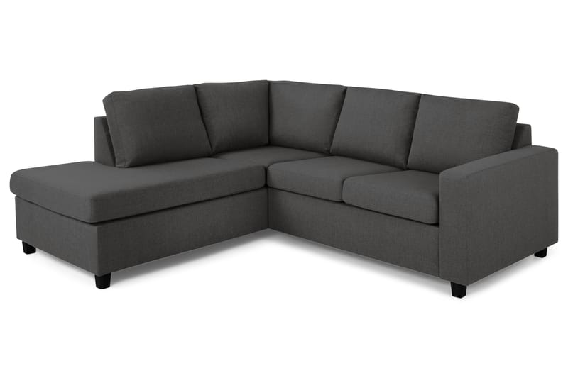 Crazy 3-seters Venstrevendt L-formet Sjeselongsofa i Stoff - Mørk grå - Møbler - Sofaer - Sofaer med sjeselong - 2 seters sofa med divan