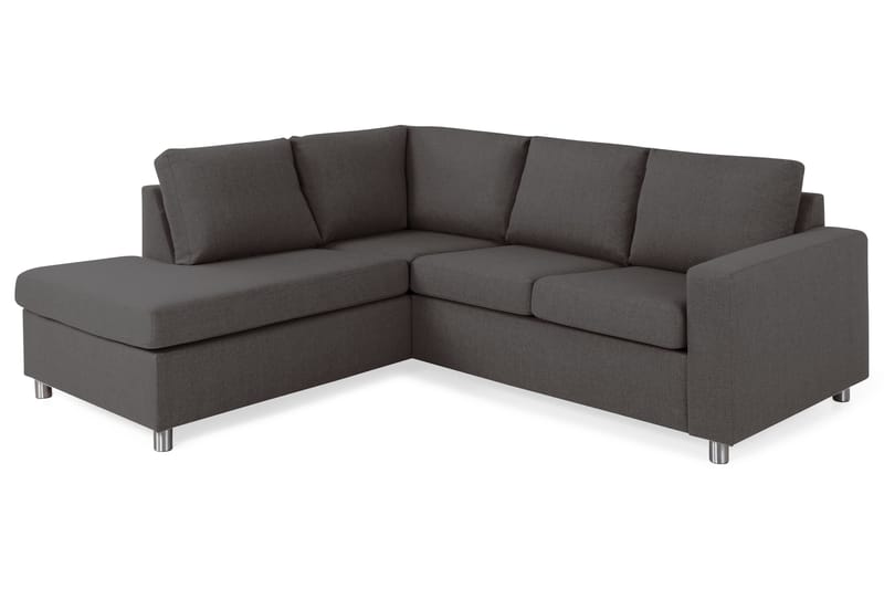Crazy 3-seters Venstrevendt L-formet Sjeselongsofa i Stoff - Mørk grå - Møbler - Sofaer - Sofaer med sjeselong - 2 seters sofa med divan