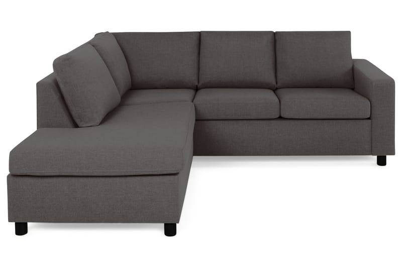 Crazy 3-seters Venstrevendt L-formet Sjeselongsofa i Stoff - Mørk grå - Møbler - Sofaer - Sofaer med sjeselong - 2 seters sofa med divan