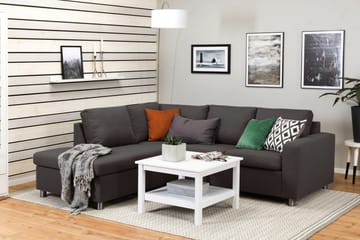 Crazy 3-seters Venstrevendt L-formet Sjeselongsofa i Stoff - Mørk grå - Møbler - Sofaer - Sofaer med sjeselong - 2 seters sofa med divan