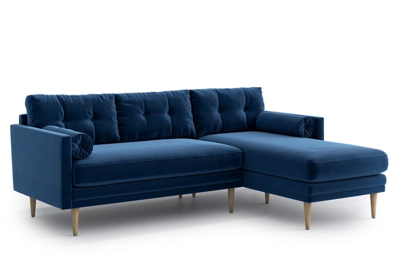 3-seter Divansofa Alory - Marineblå - 3 seters sofa med divan - Sofaer med sjeselong