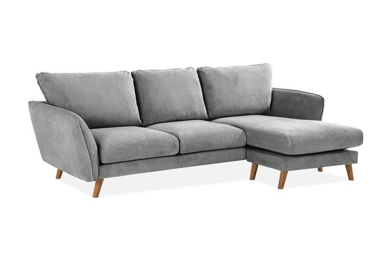 3-seter Divansofa Colt Lyx Høyre - Grå/Eik - 4 seters sofa med divan - Sofaer med sjeselong