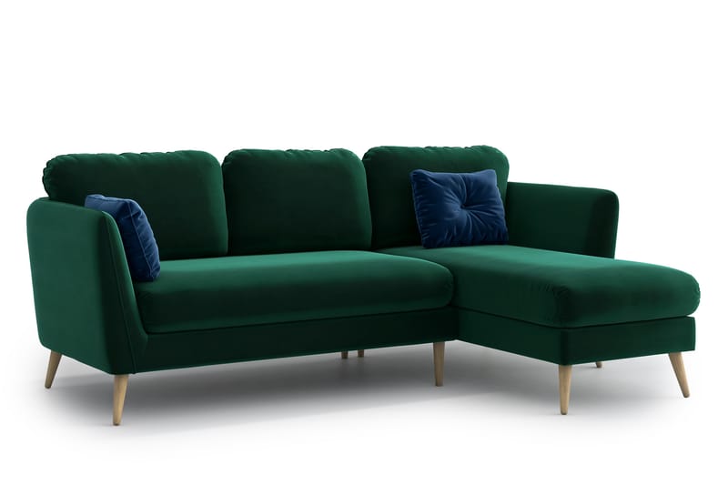 3-seter Divansofa Joesph - Mørkegrønn - 3 seters sofa med divan - Sofaer med sjeselong